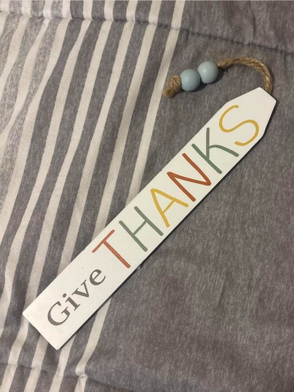 Give Thanks Multicolor Wooden Wall Sign - Home Art Poster